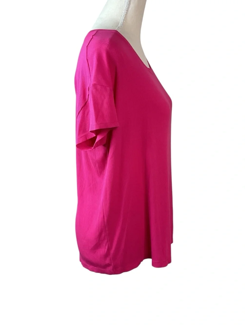 Tommy John Short Sleeve knit Tee - Hot Pink S/P - Picture 2 of 6